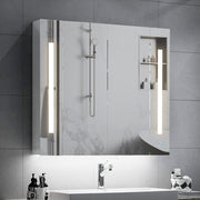 Bathroom Cabinet Mirror LED Touch Shelves Storage Wall Mounted Makeup Washroom