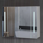 Bathroom Cabinet Mirror LED Touch Shelves Storage Wall Mounted Makeup Washroom