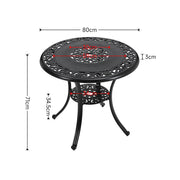 3/5Pcs Cast Aluminum Bistro Set Garden Furniture Dining Table & Cushioned Chairs