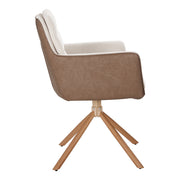 360° Swivel Corduroy Armchair Padded Bedroom Office Desk Chair PU Leather Finish