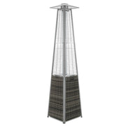 Pyramid Flame Tower Outdoor Gas Patio Heater - Grey Rattan