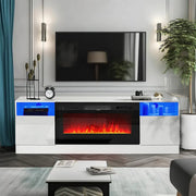 Electric Fireplace With 70in TV Stand Unit Cabinet Fire Logs Heater Flame 12 LED