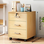 Office 3 Drawer Rolling File Cabinet Mobile Filing Cabinet Under Desk W/ Lock