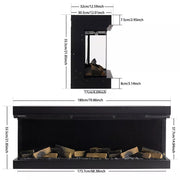 Electric Fireplace Panoramic Media Fire 40-70in Standing Insert LED Fireplace