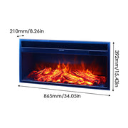 34'' Electric Fireplace LED Log Flame Fire Heater Surround Standing Set White