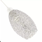 Industrial and Contemporary Twisted Wire Mesh Metal Light Shade in Shiny Silver