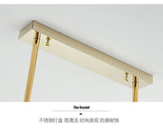 Crystal Dining Room Island Pendant Lamp Long Chandeliers Rectangle Ceiling Light
