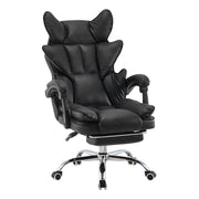 Racing Gaming Chair w/ Arm, Faux Leather Gamer Recliner Home Office, Black Pink
