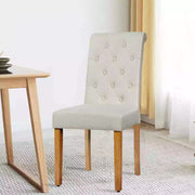 Parson Accent Diner Chairs Dining Room Chairs Set of 2 w/Padded Seat-Beige