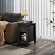 Nightstand Storage Shelf Wood Bedside Table Cabinet Side End Coffee Tea Table UK