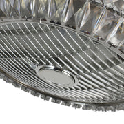 Crystal Ceiling Fan with Light 6 Speed Flush Mounted Chandelier Bluetooth Remote