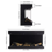 Electric Fireplace Panoramic Media Fire 40-70in Standing Insert LED Fireplace