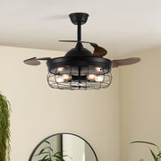 Chic LED Ceiling Fan Modern Chandelier Lamp Living Room Bedroom Pendant Light