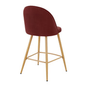 Dusk Iris Rust Velvet & Natural Set of 2 Barstools RRP £139