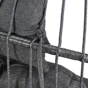 Garden Folding Cocoon Egg Swing Chair Rattan Hanging Basket Hammock with Cushion