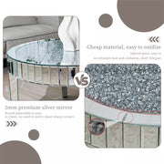 Luxury Silver Crushed Crystal Round Coffee Table Sparkle Diamante Living Room UK