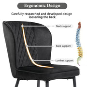 Dining Chairs Set of 2 Velvet Upholstered Kitchen Chairs for Home Restaurant