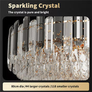 40/60/80cm Raindrop Crystal Chandelier Pendant Ceiling Light Restaurant Kitchen