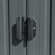 10x12 XL Garden Metal Shed Gable Roof Steel Outdoor Tool Storage with Floor Base