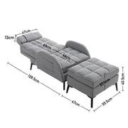 Large Sleeper Sofa Recliner Armchair Lazy Sofa Lounge Nap Chair Stool