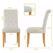 Parson Accent Diner Chairs Dining Room Chairs Set of 2 w/Padded Seat-Beige