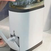 Plastic Trash Can with Lid Narrow Bathroom Waste Bins Press Lid Toilet Brush Set