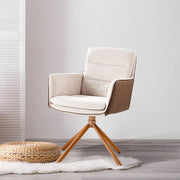 360° Swivel Corduroy Armchair Padded Bedroom Office Desk Chair PU Leather Finish