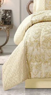 3 Pcs Bedspread Jacquard Quilted Heavy Comforter Bedding Set Bed Throw & Pillows