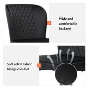 Dining Chairs Set of 2 Velvet Upholstered Kitchen Chairs for Home Restaurant