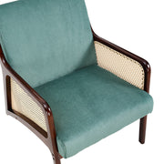Scandi Armchair Green Upholstered Leisure Lounge Sofa Club Chair Wooden Frame UK