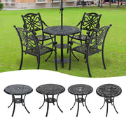 3/5Pcs Cast Aluminum Bistro Set Garden Furniture Dining Table & Cushioned Chairs