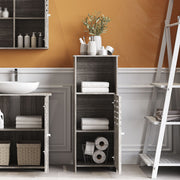 Grey Oak Bathroom Range Set Under Sink Mirror Cabinet Furniture Storage Cupboard