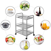3 Tier Kitchen Trolley Bathroom Storage Portable Home Rack Holder with Wheels UK