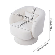 Teddy Velvet Rotating Tub Armchair Swivel Chairs Padded Accent Sofa with Bolster