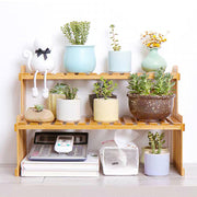 Mini Desktop Wood Plant Stand Ladder Shelf Herbs Planter Flower Pot Display Rack