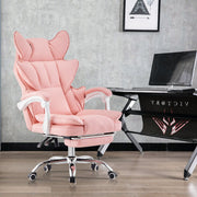 Racing Gaming Chair w/ Arm, Faux Leather Gamer Recliner Home Office, Black Pink