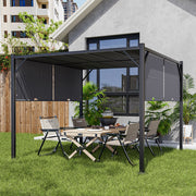 Steel Pergola Adjustable Gazebo Garden Sun Shade Canopy Outdoor Shelter