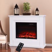 Electric Fireplace LED Log Fire Flame White Surround Standing Heater Set 30/34''