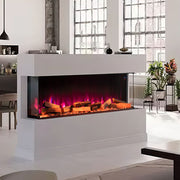 Electric Fireplace 12 Fire Flame Insert LED Panoramic Living Room Media Heater