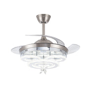 Chic LED Ceiling Fan Modern Chandelier Lamp Living Room Bedroom Pendant Light