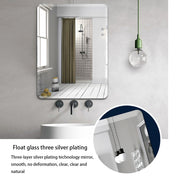 Modern Wall Mount Self-adhesive Plain Bevelled Bathroom Mirror Frameless Mirror