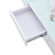 Modern Rectangle Coffee Tea Table Tempered Glass Top Living Room With Drawers