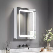 LED Bathroom Mirror Cabinet with Shaver Socket Demister Sensor Lights Vertically