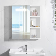 Bathroom Cabinet Mirror LED Touch Shelves Storage Wall Mounted Makeup Washroom