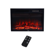 Electric Fireplace Inset Heater Log Effect Led Flame Remote Control Living Room