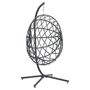 Garden Folding Cocoon Egg Swing Chair Rattan Hanging Basket Hammock with Cushion