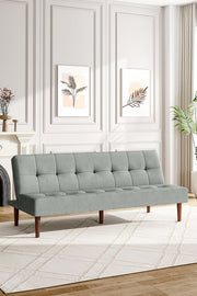 Convertible Sofa Bed Seater With Wooden Legs Click Clack Settee Recliner Couch