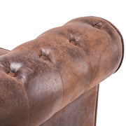 Distressed Tan Vintage Chesterfield Leather Armchair Club Chair Upholstered Sofa