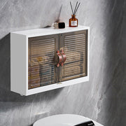 Wall Mount Cabinet Bathroom Shower Caddy 2 Door Vanity Storage Cupboard w/ Hooks