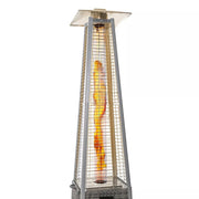 Pyramid Flame Tower Outdoor Gas Patio Heater - Grey Rattan